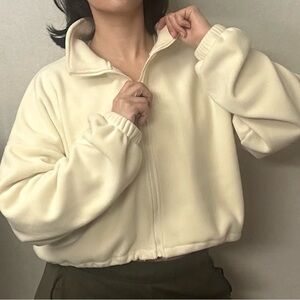 Women's Cream Fleece Jacket